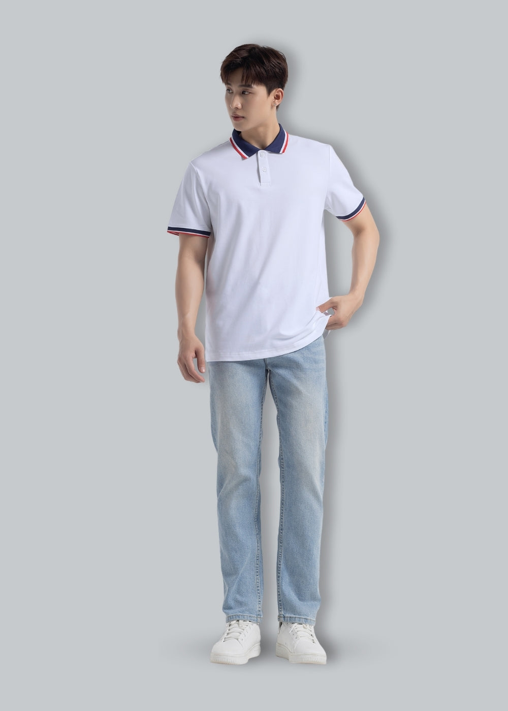 Áo Polo Dáng Vừa Tay Ngắn No Style 78 Trắng