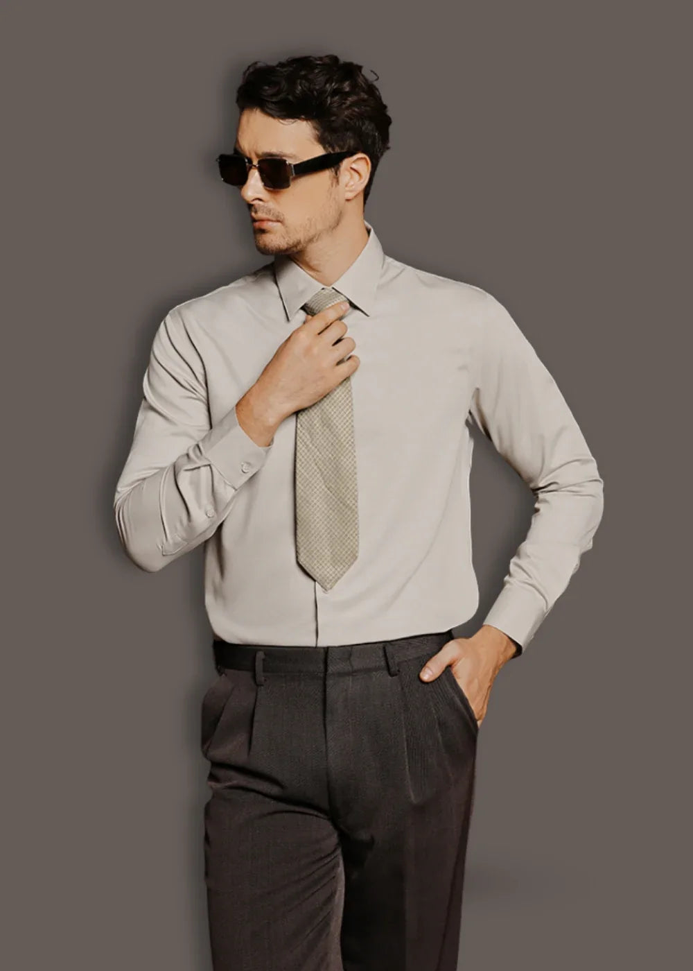 Áo Sơ Mi Tay Dài Vải Ngải Cứu Kháng Khuẩn The CEO 001Be - YaMe.vn