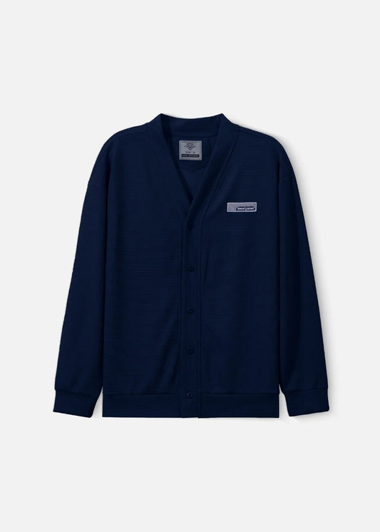 Áo Khoác Cardigan Vải Waffle Thoáng Khí Seventy Seven 38 Xanh Dương Đậm - YaMe.vn