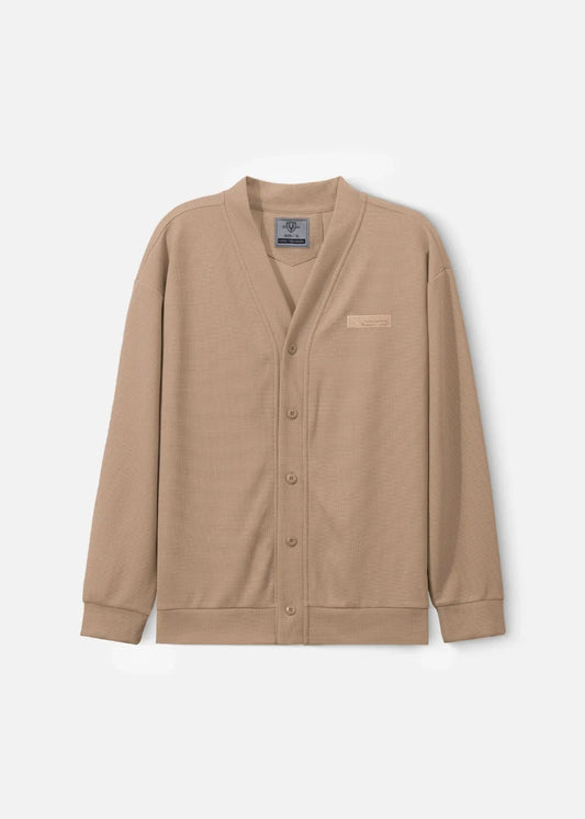 Áo Khoác Cardigan Vải Waffle Thoáng Khí Seventy Seven 38 Nâu - YaMe.vn