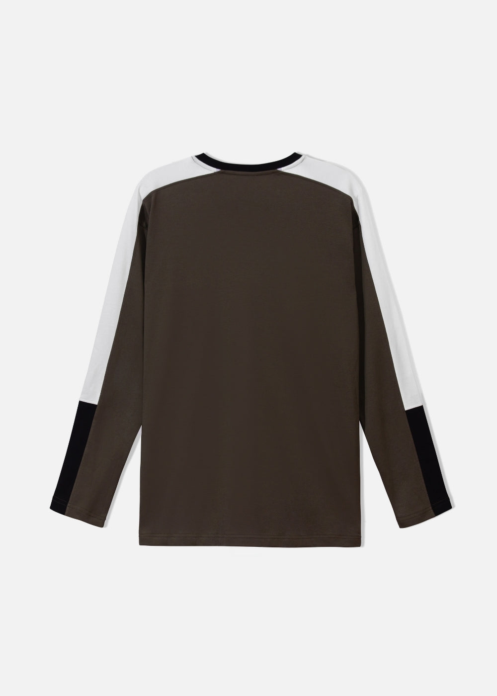 Áo Thun Tay Dài Cotton Phối Màu Seventy Seven 16 Nâu Đậm