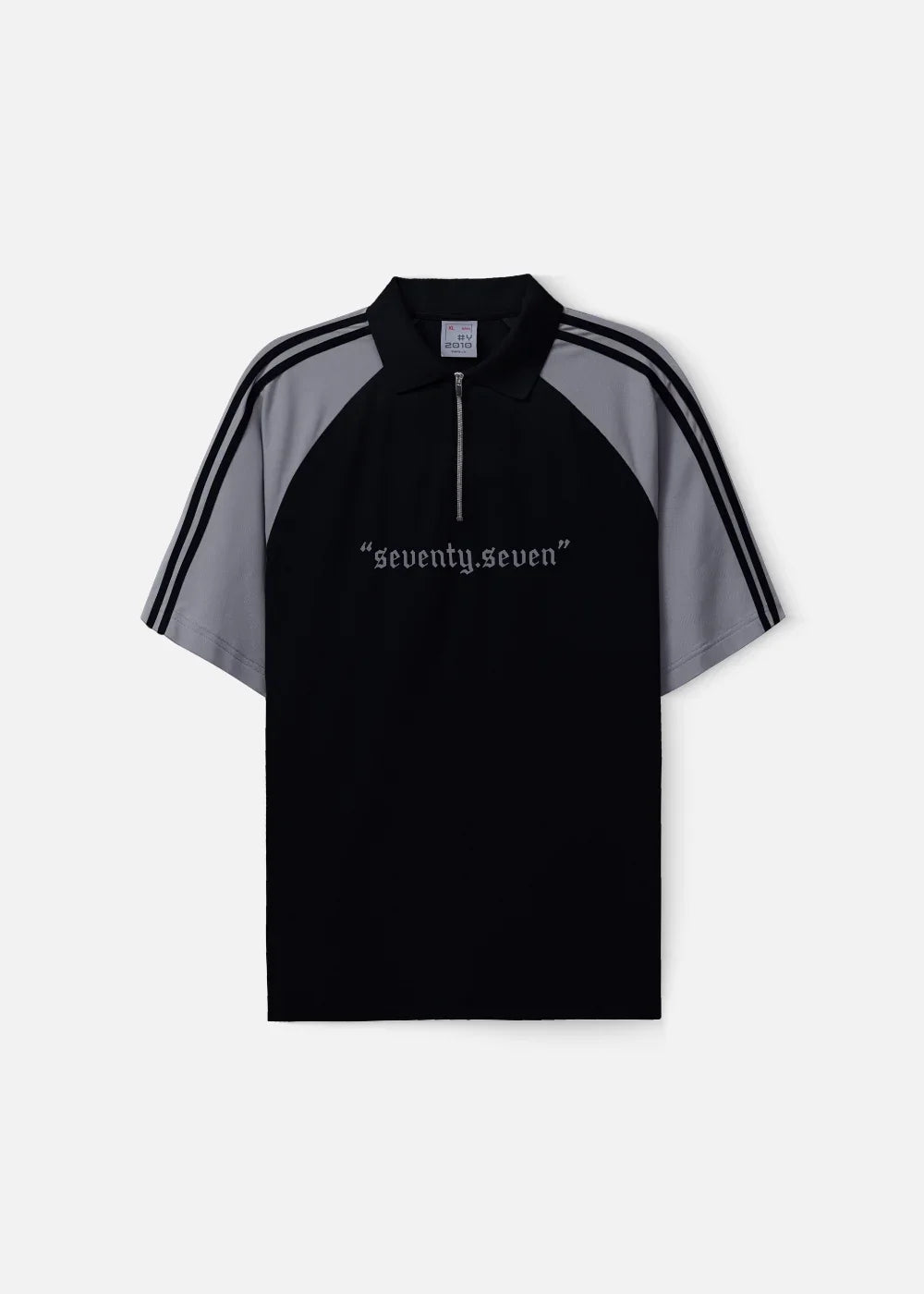 Áo Polo Cổ Khóa Kéo Vải Pique Thoáng Khí Seventy Seven 18 Đen Xám - YaMe.vn