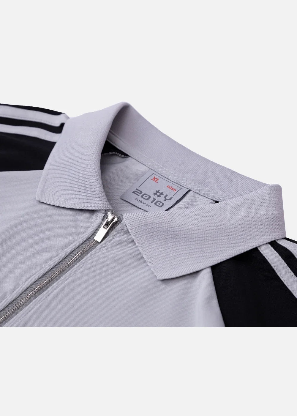 Áo Polo Cổ Khóa Kéo Vải Pique Thoáng Khí Seventy Seven 18 Xám Đen - YaMe.vn