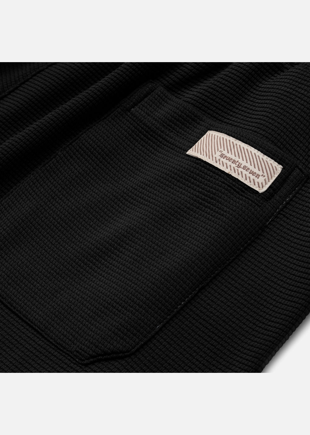 Quần Short Nam Thun Waffle 7 Inch Thoáng Khí Seventy Seven 30 Đen