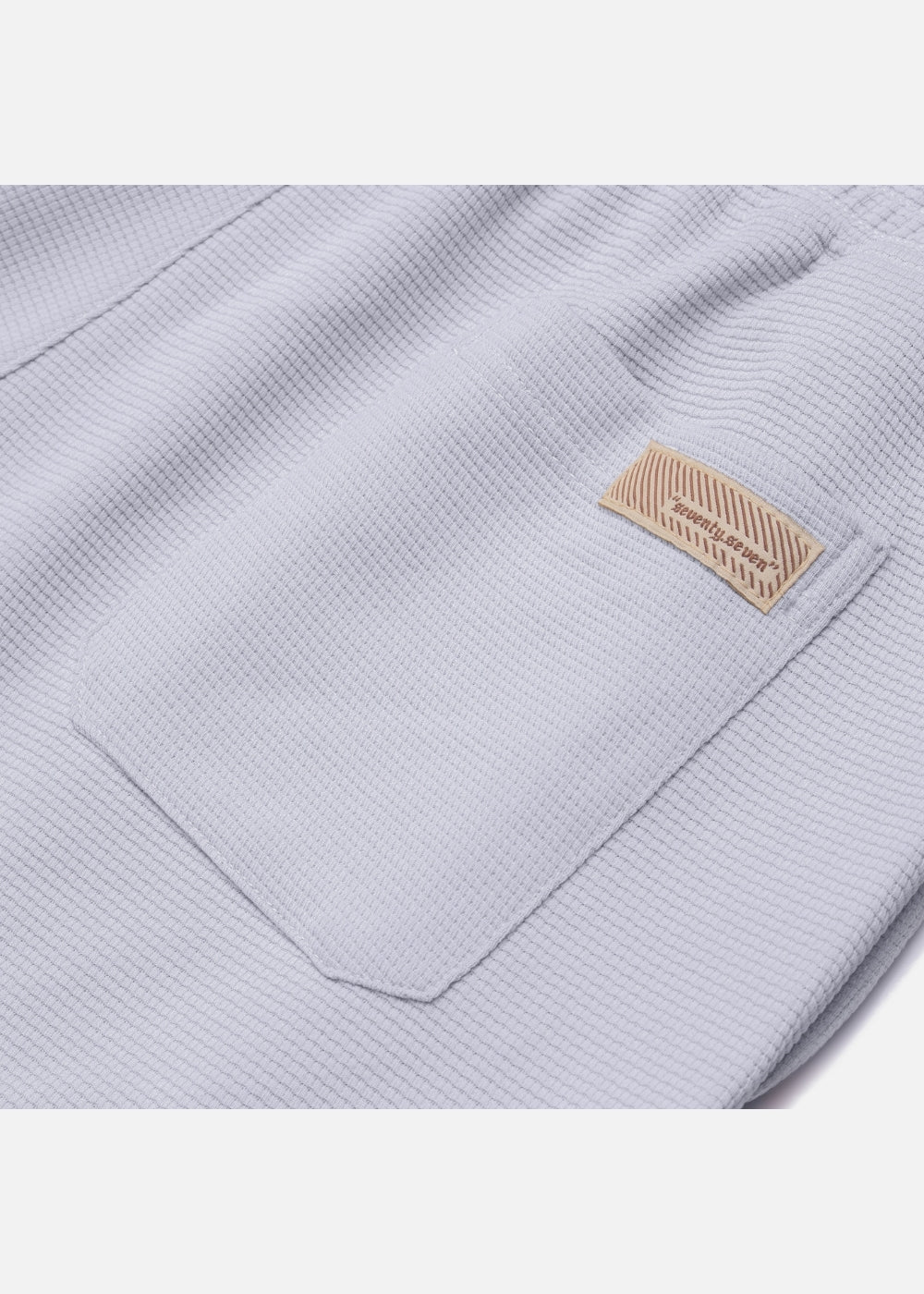 Quần Short Nam Thun Waffle 7 Inch Thoáng Khí Seventy Seven 30 Xám Trắng
