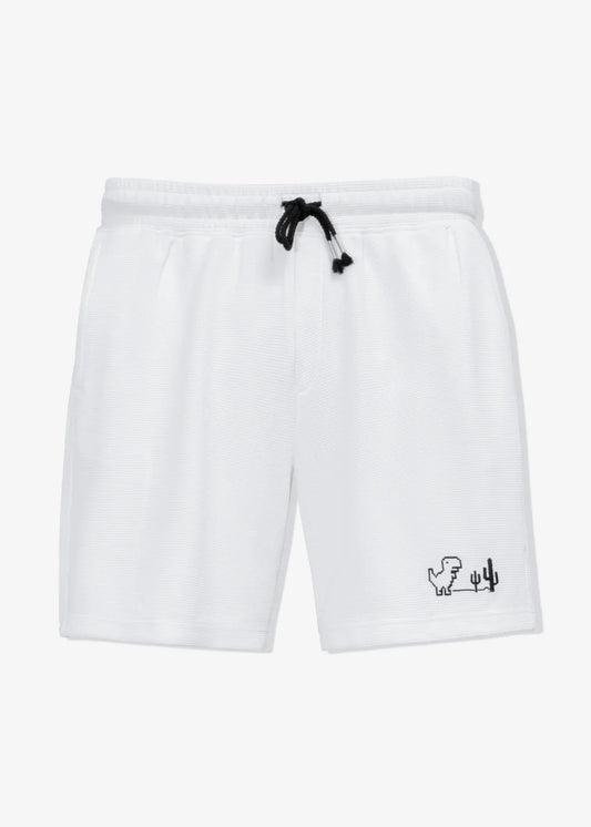 Quần Short Nam Thun Waffle 7 Inch Thoáng Khí Seventy Seven 30 Trắng - YaMe.vn