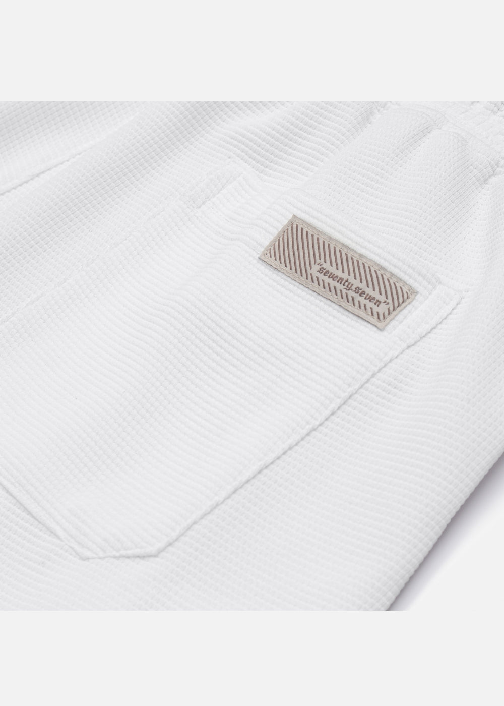 Quần Short Nam Thun Waffle 7 Inch Thoáng Khí Seventy Seven 30 Trắng