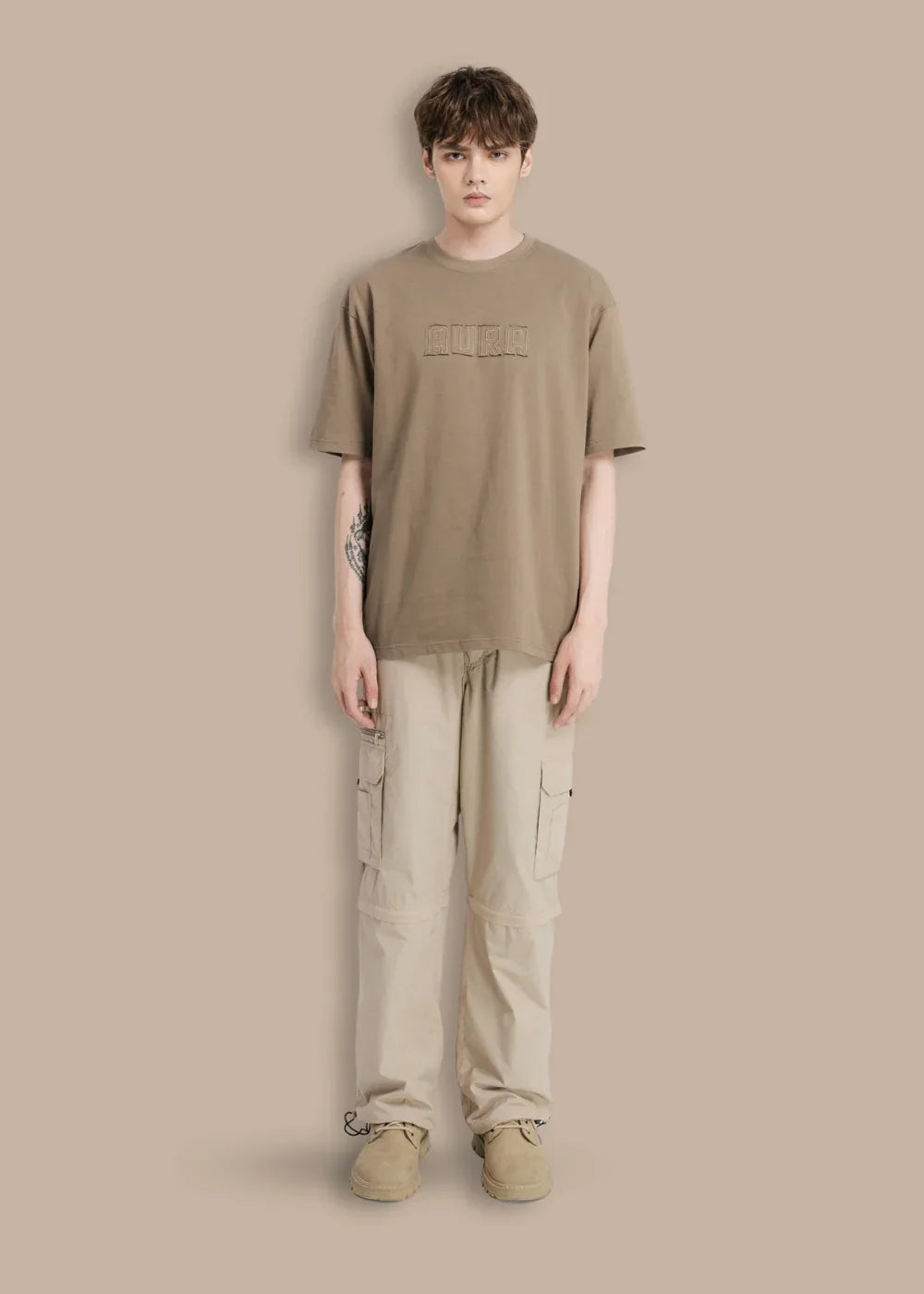 Áo Thun Aura Cotton Mềm Mại No Style M13 Nâu - YaMe.vn