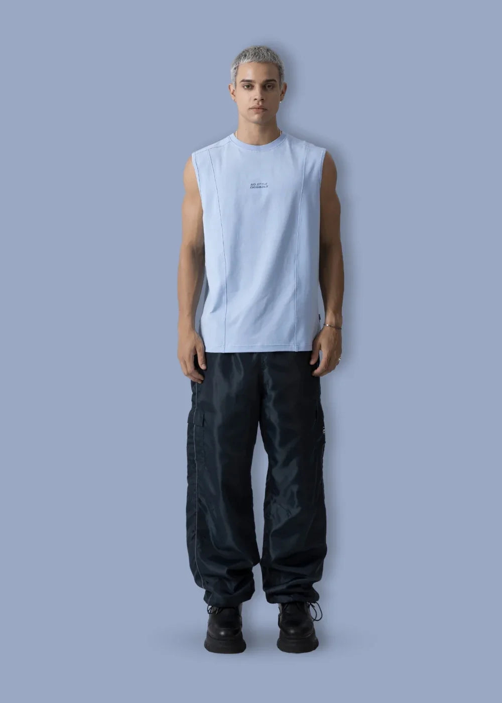 Áo Thun 3 Lỗ Cotton Siêu Mềm No Style M21 Xanh Dương Nhạt - YaMe.vn