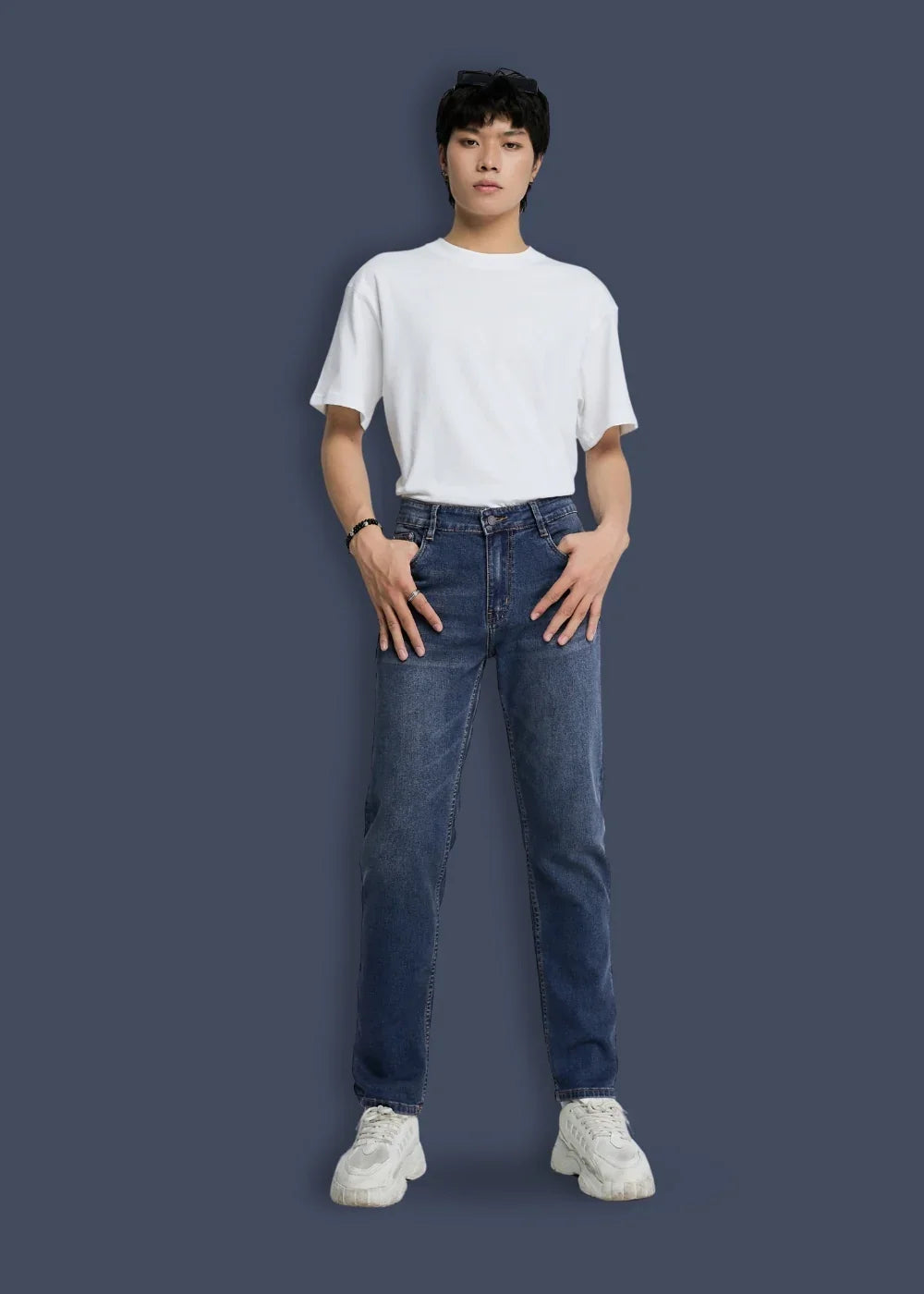 Quần Jeans Slimfit Co Giãn The Original 28 Xanh Đậm 1