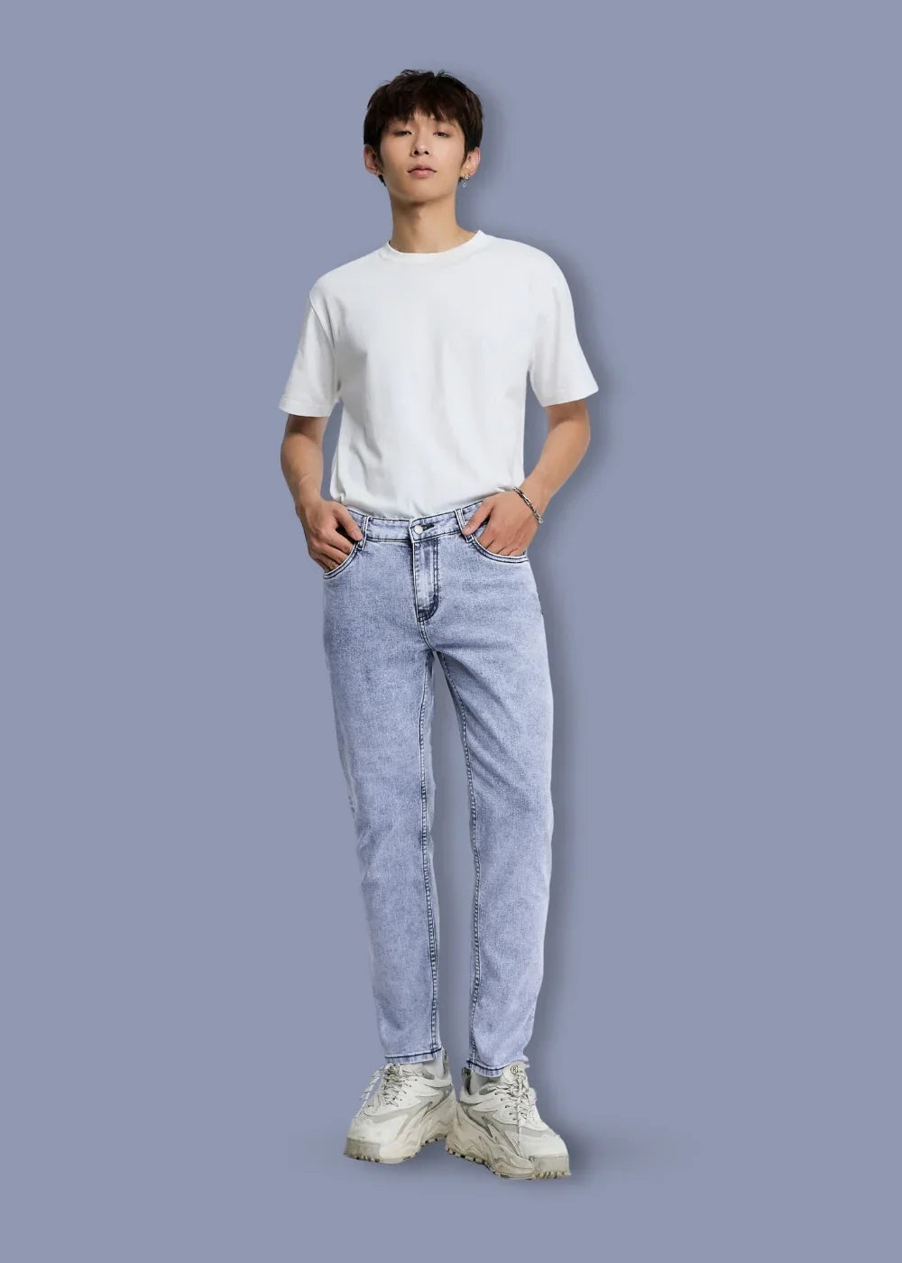 Quần Jeans Slimfit Co Giãn The Original 28 Xanh Dương Nhạt - YaMe.vn