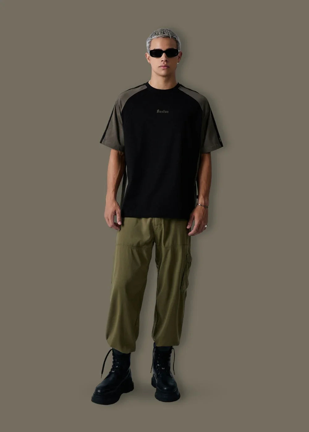 Áo Thun Tay Ngắn Boxy Mềm Mịn No Style M4 Đen Xanh Lá - YaMe.vn