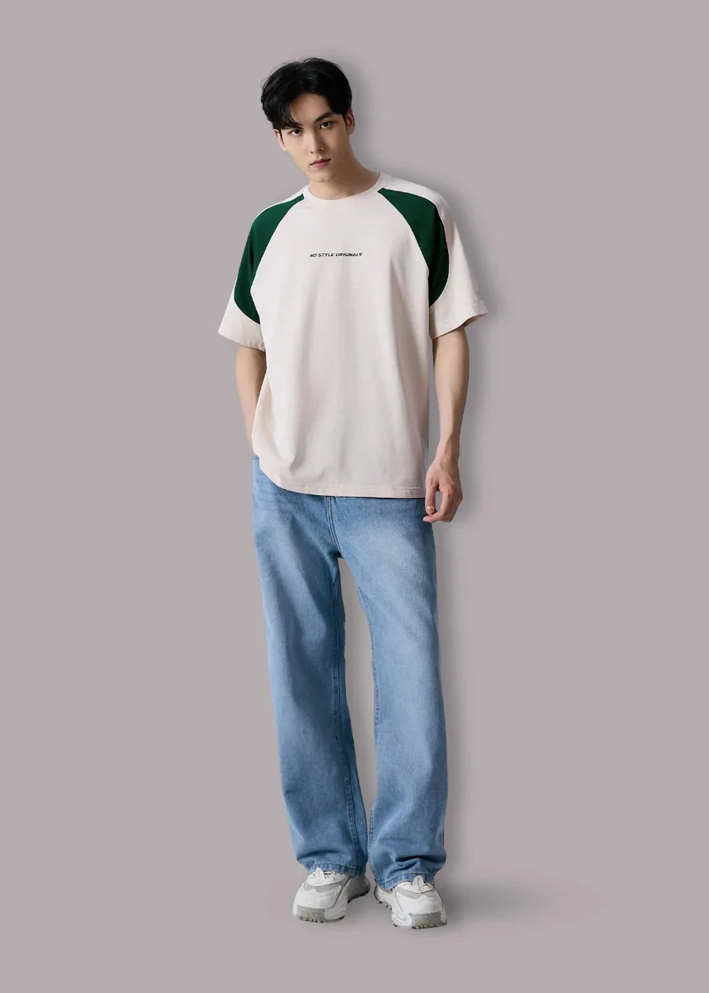 Áo Thun Raglan Cotton Phối Màu No Style M5 Be Xanh Lá - YaMe.vn