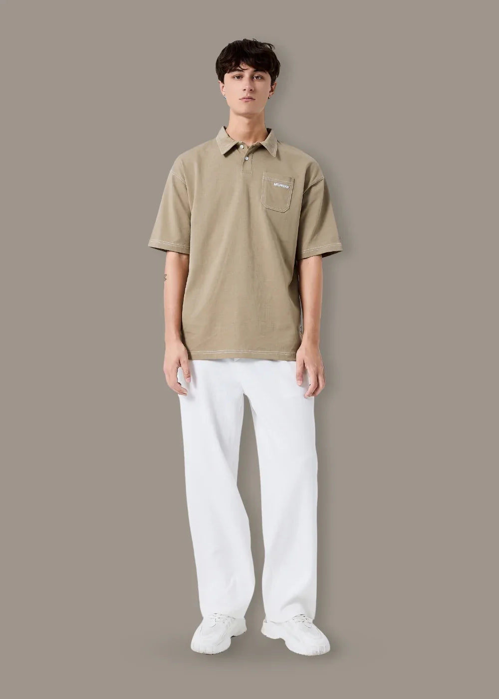 Áo Polo Cotton Thoáng Khí No Style M27 Nâu - YaMe.vn