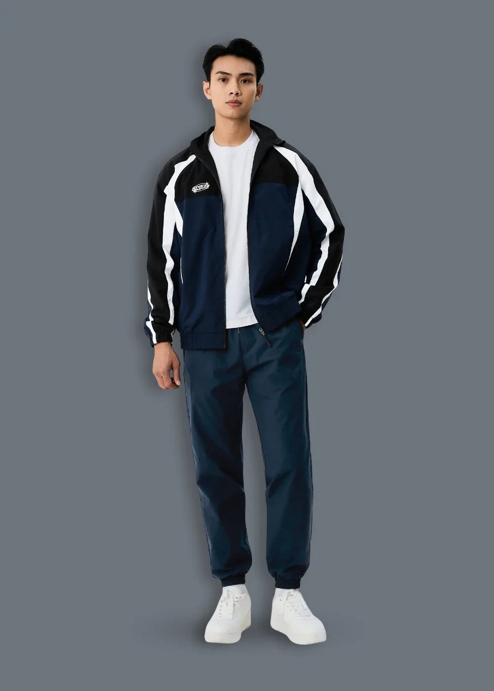 Áo Khoác Gió Sporty Phối Màu Siêu Nhẹ No Style M58 Xanh Dương Đen - YaMe.vn