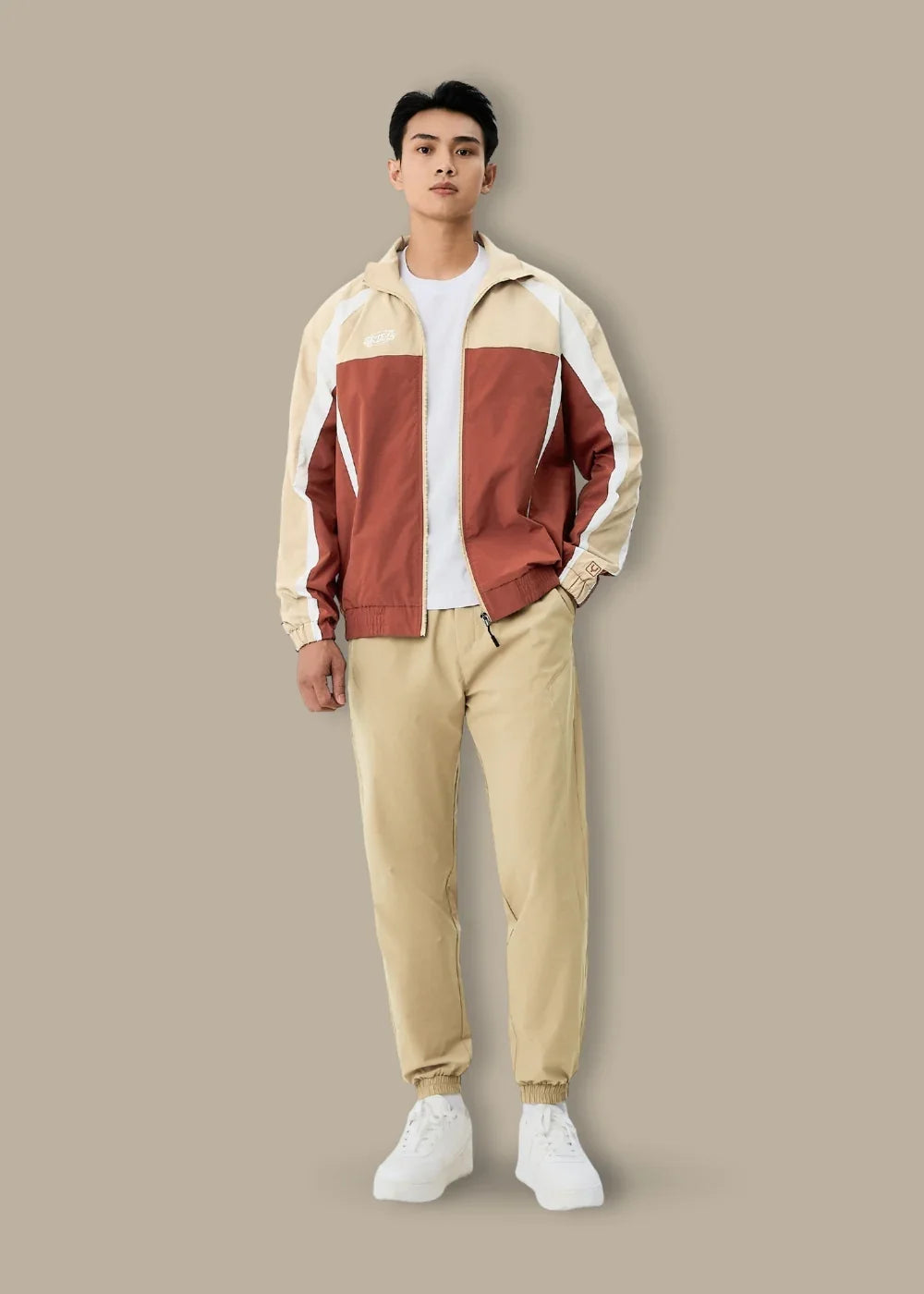 Áo Khoác Gió Sporty Phối Màu Siêu Nhẹ No Style M58 Nâu Đỏ - YaMe.vn