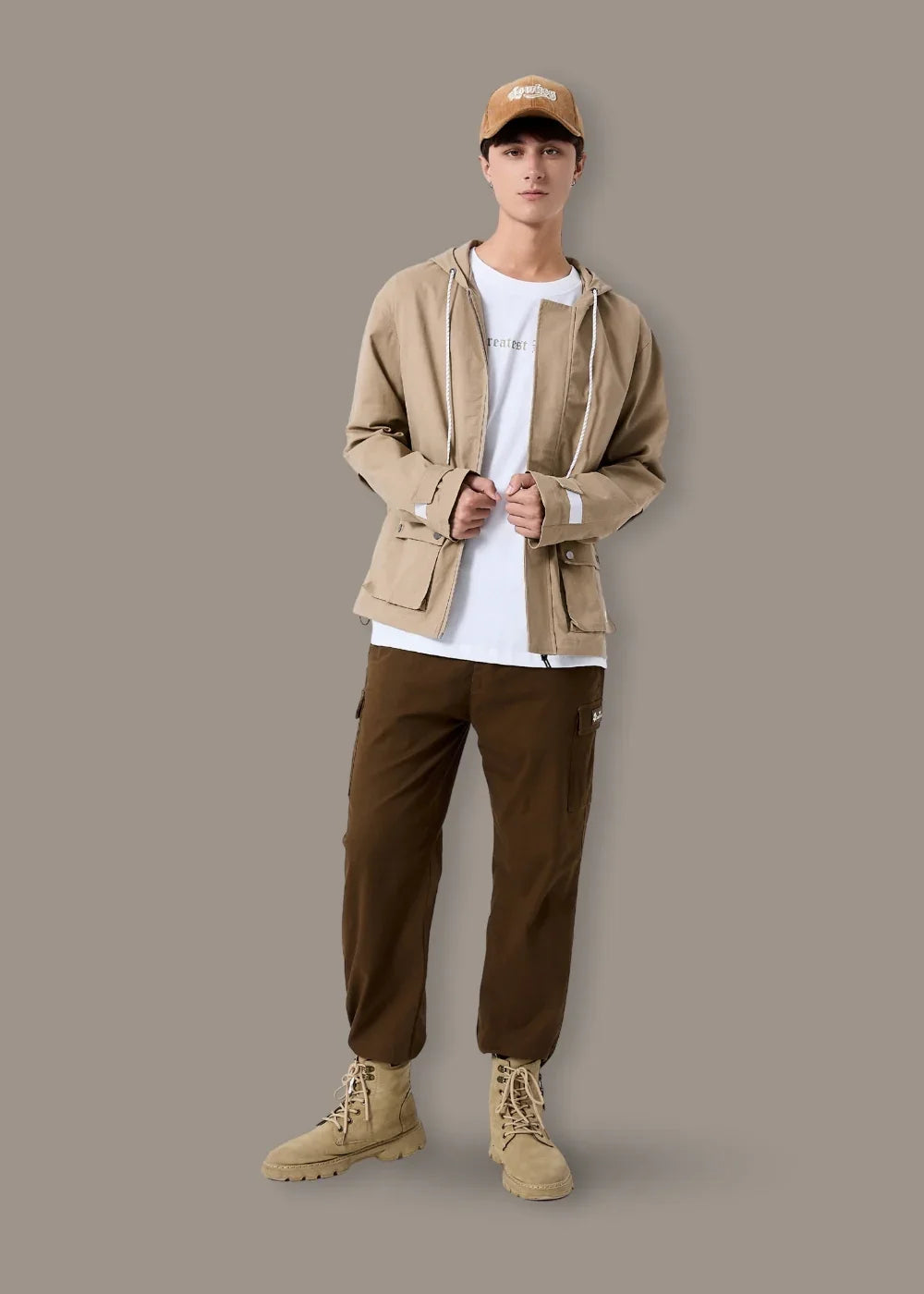 Áo Khoác Kaki Co Giãn Chống Nắng No Style M54 Nâu Nhạt - YaMe.vn