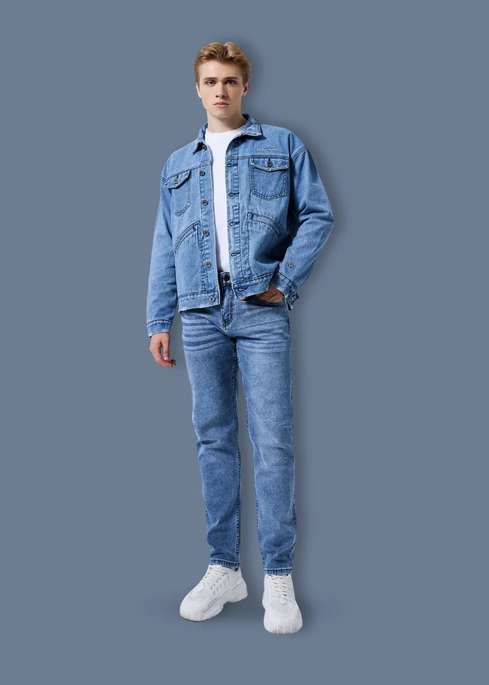 Áo Khoác Jeans Wash Rách The Original M069 Xanh Dương - YaMe.vn