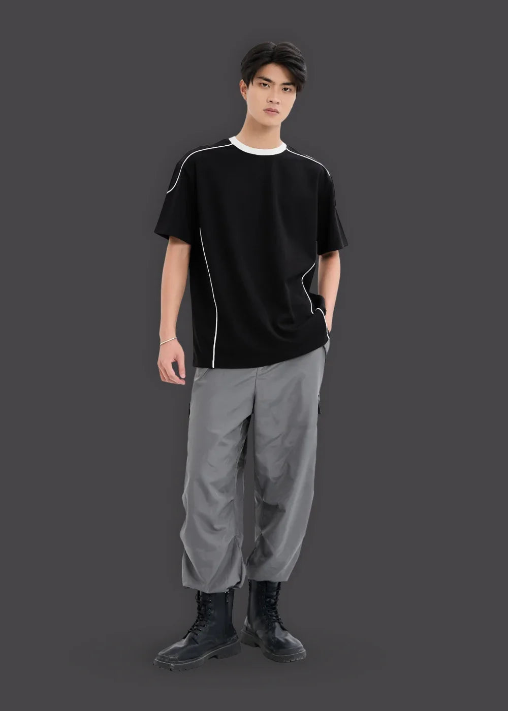 Áo Thun Waffle Co Giãn Seventy Seven 41 Đen - YaMe.vn