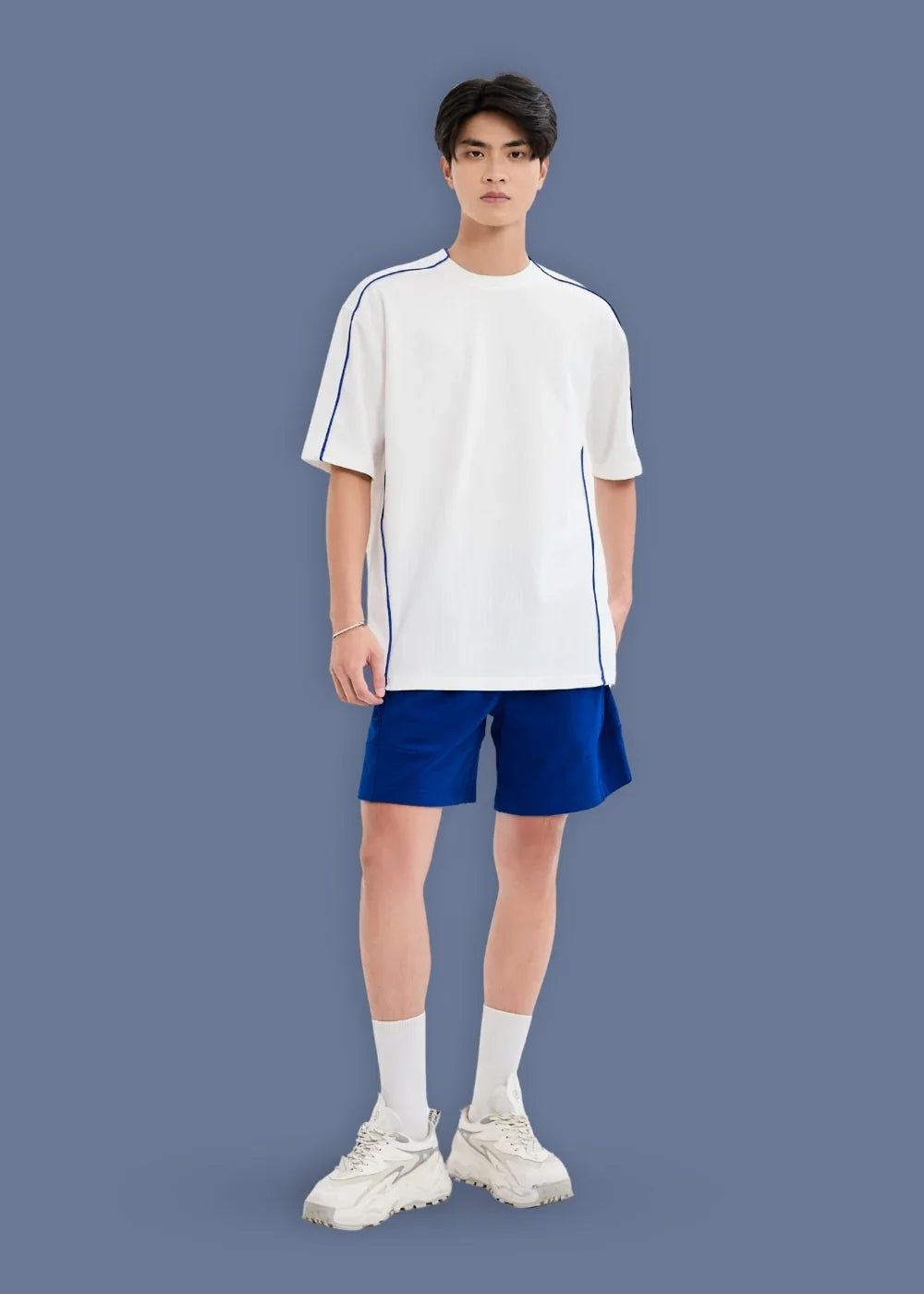 Áo Thun Tay Ngắn Waffle Co Giãn Seventy Seven 44 Trắng - YaMe.vn