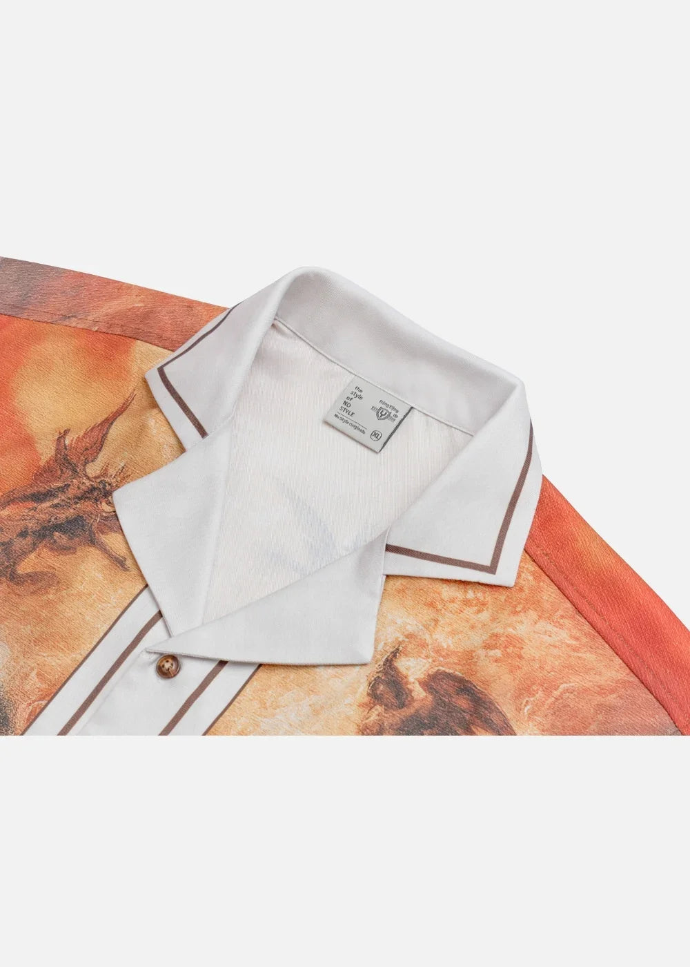 Áo Sơ Cuban Mi Tay Ngắn Họa Tiết No Style 74 Trắng Xanh Dương - YaMe.vn