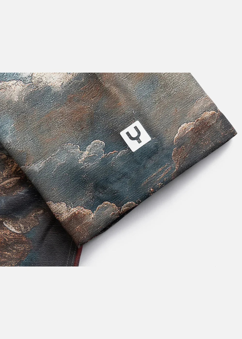 Áo Sơ Cuban Mi Tay Ngắn Họa Tiết No Style 74 Trắng Xanh Dương - YaMe.vn