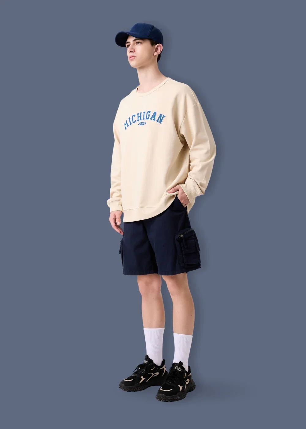 Quần Short Cargo 7 Inch Kaki Bền No Style M95 Xanh Dương Đậm - YaMe.vn