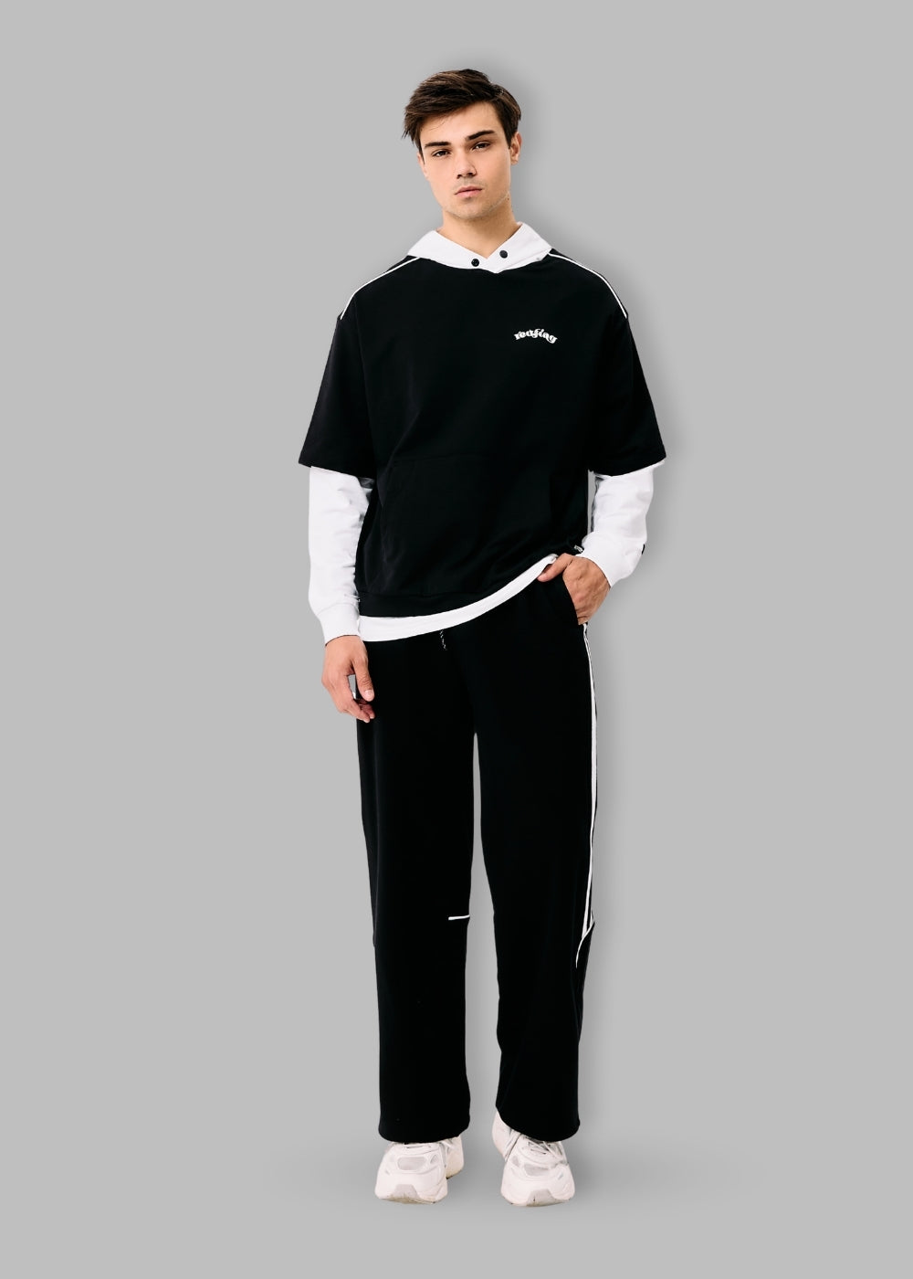 Quần Jogger Unisex Ống Rộng No Style M96 Đen
