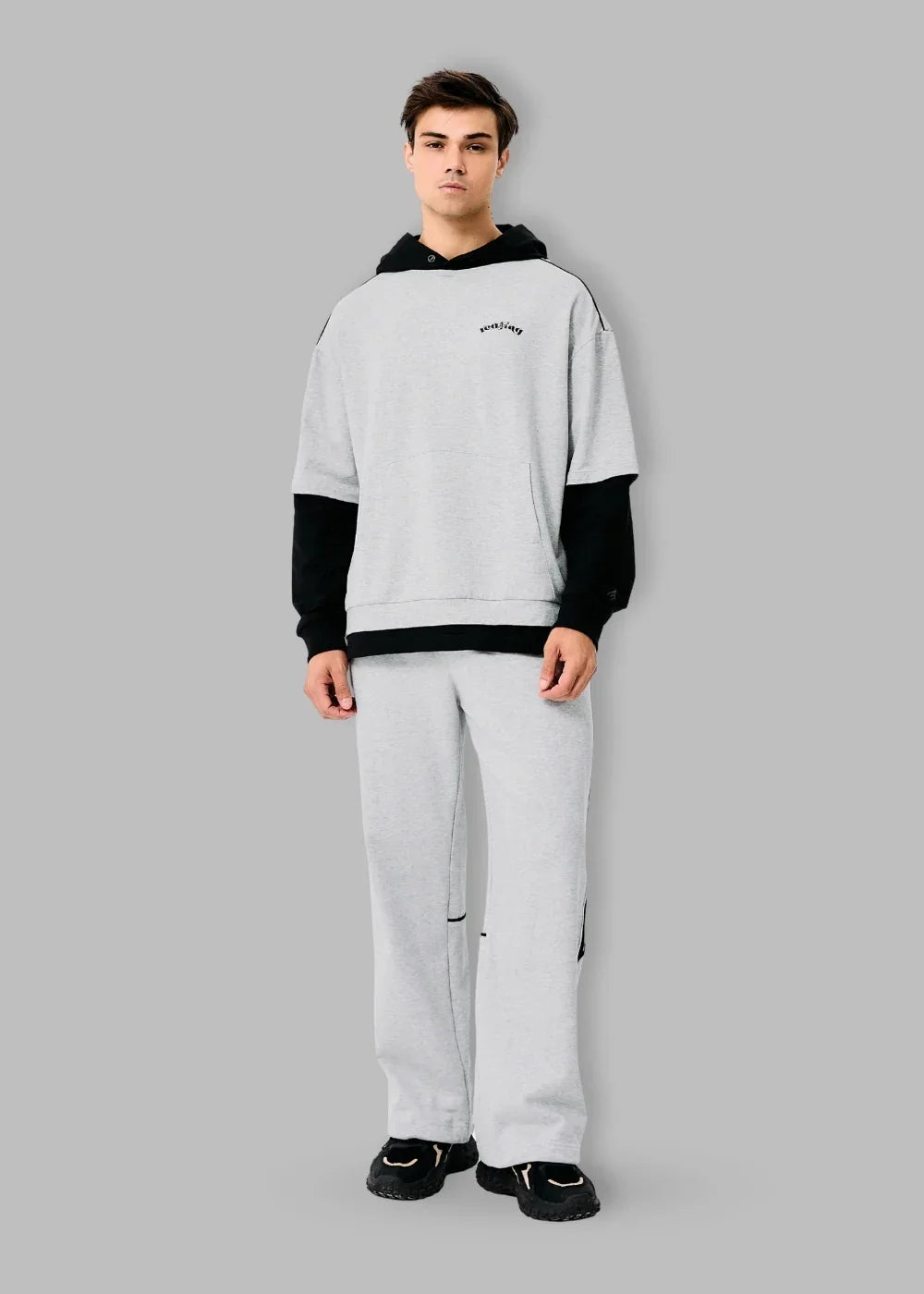 Quần Jogger Unisex Ống Rộng No Style M96 Xám