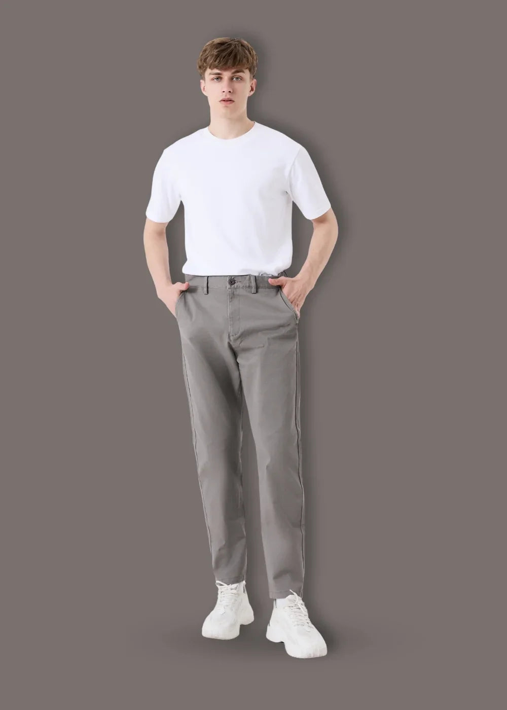 Quần Kaki Chinos Co Giãn Thoáng Mát The Minimalist 011 Xám - YaMe.vn