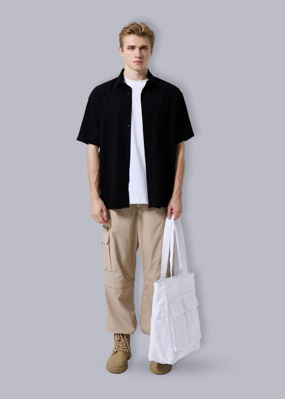 Áo Sơ Mi Hiệu Ứng Linen Ít Nhăn No Style M117 Đen