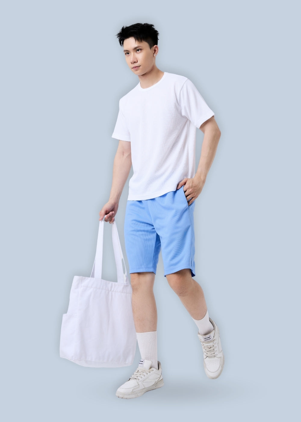 Quần Short Thun 9 Inch Thoáng Mát Non Branded 05 Xanh Dương
