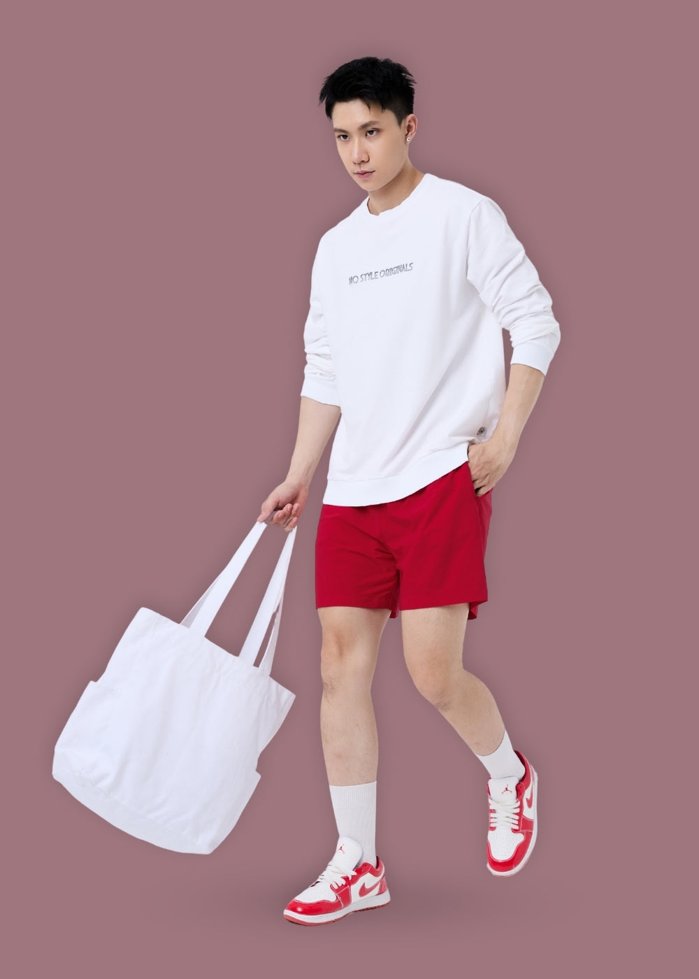 Quần Short 5 Inch Dù Mỏng Nhẹ Non Branded 06 Đỏ
