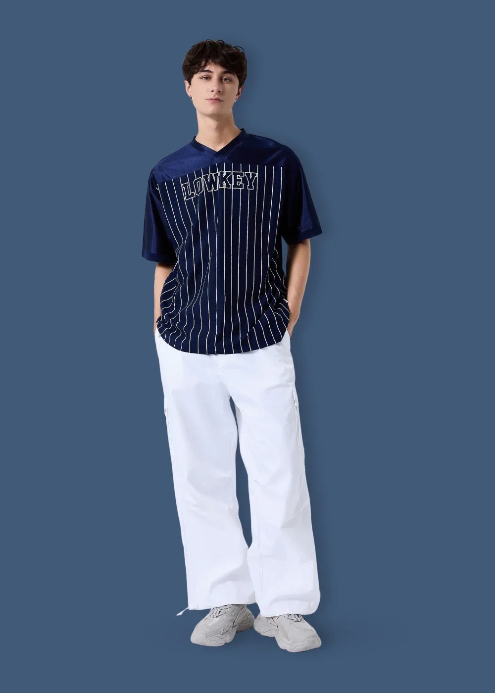 Áo Thun Jersey Thoáng Mát No Style M134 Xanh Dương Đậm - YaMe.vn