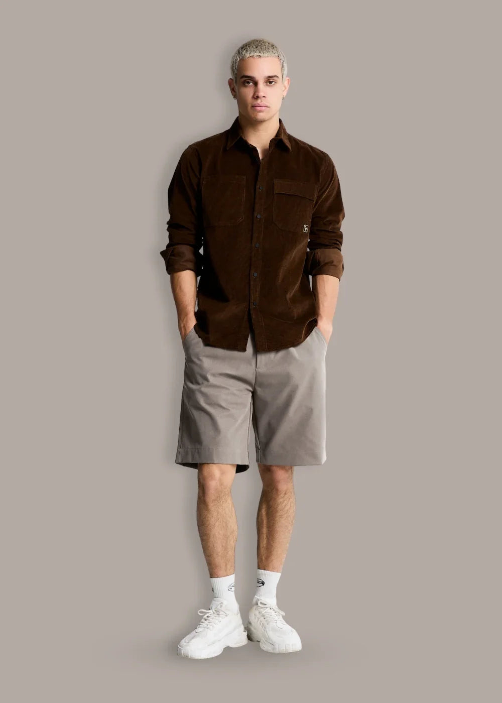 Quần Short Kaki 7 Inch Kháng Khuẩn No Style M93 Xám - YaMe.vn