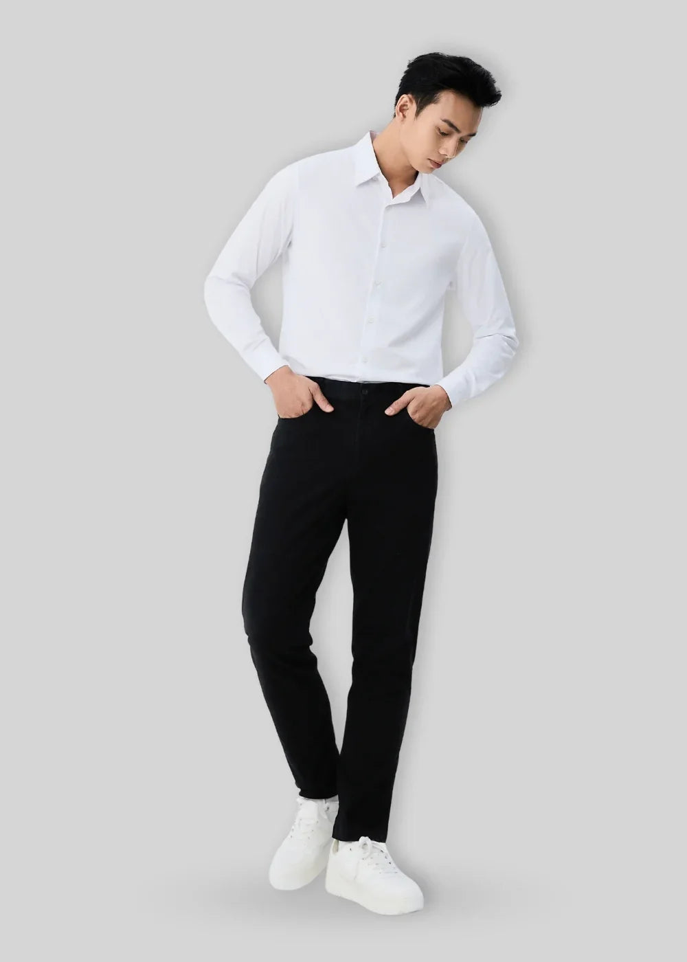 Quần Kaki Chinos Co Giãn Non Branded 32 Đen - YaMe.vn