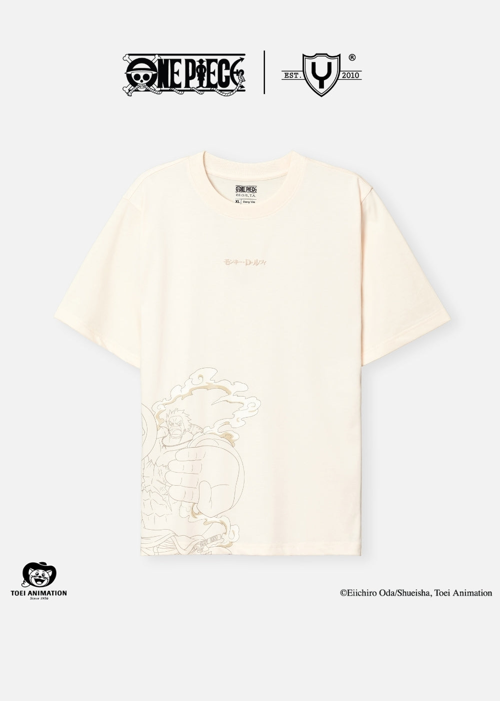 Áo Thun Tay Ngắn Cotton ONE PIECE-WANO 04 Kem