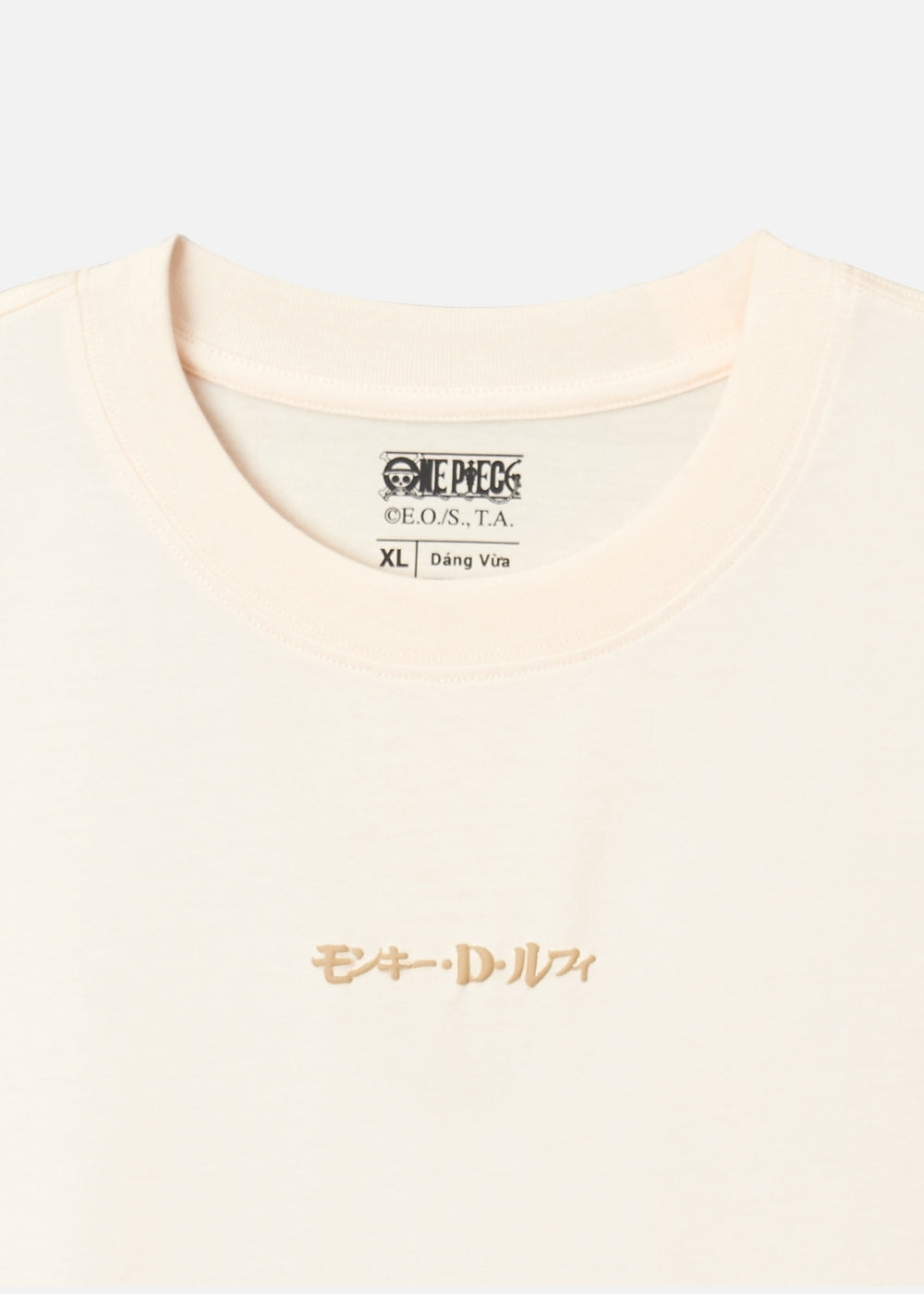 Áo Thun Tay Ngắn Cotton ONE PIECE-WANO 04 Kem