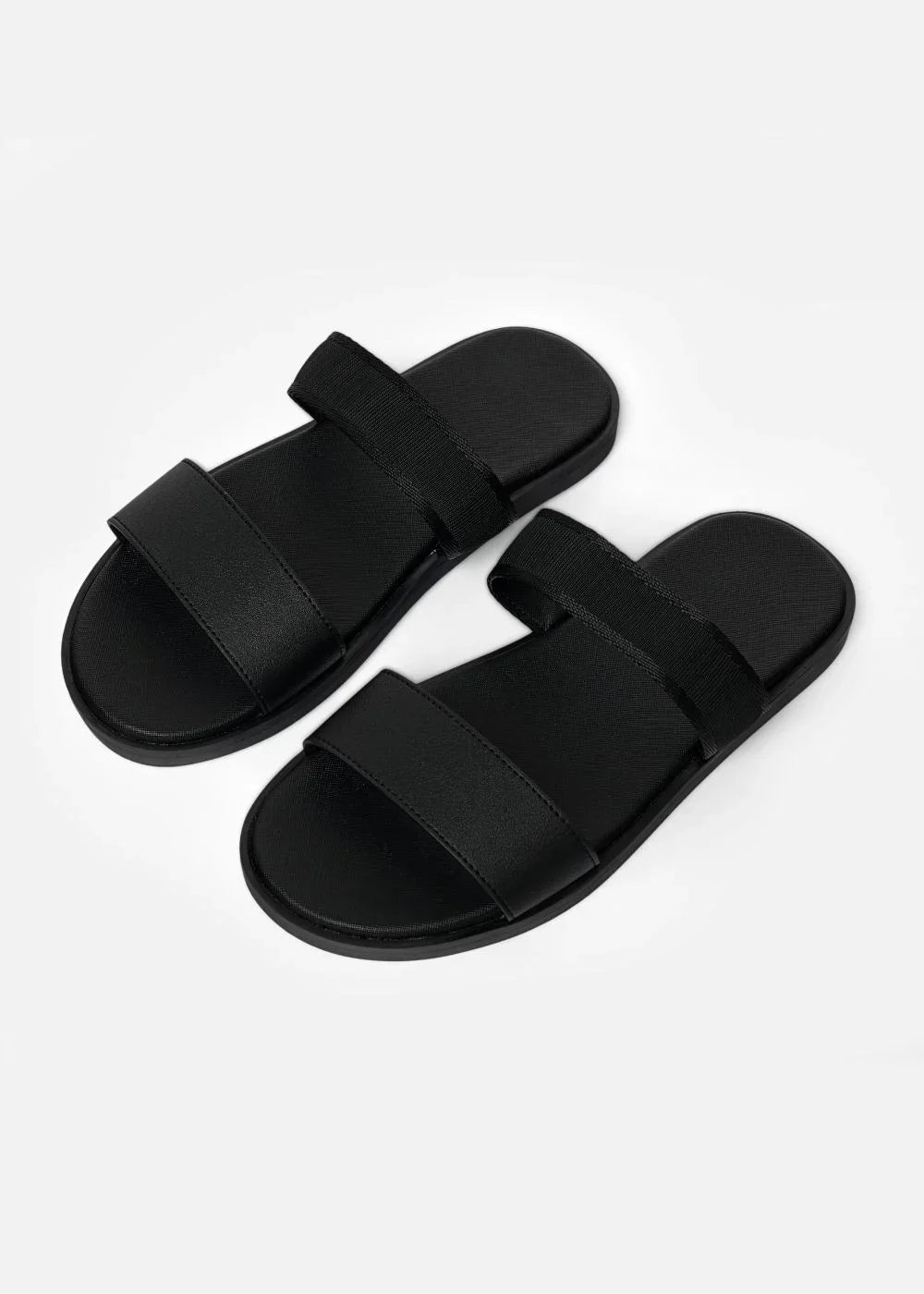 Dép Đế Thấp Two-strap Slides #Y2010 18 Đen - YaMe.vn