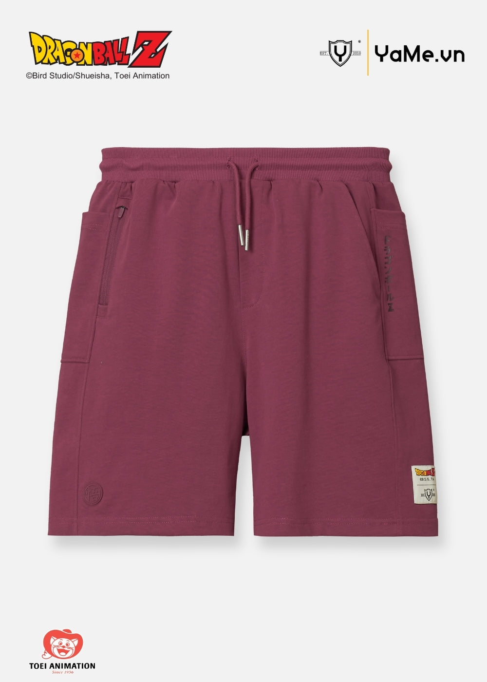 Quần Short Thun Cotton Single Dragon Ball Z 25 Đỏ Đô