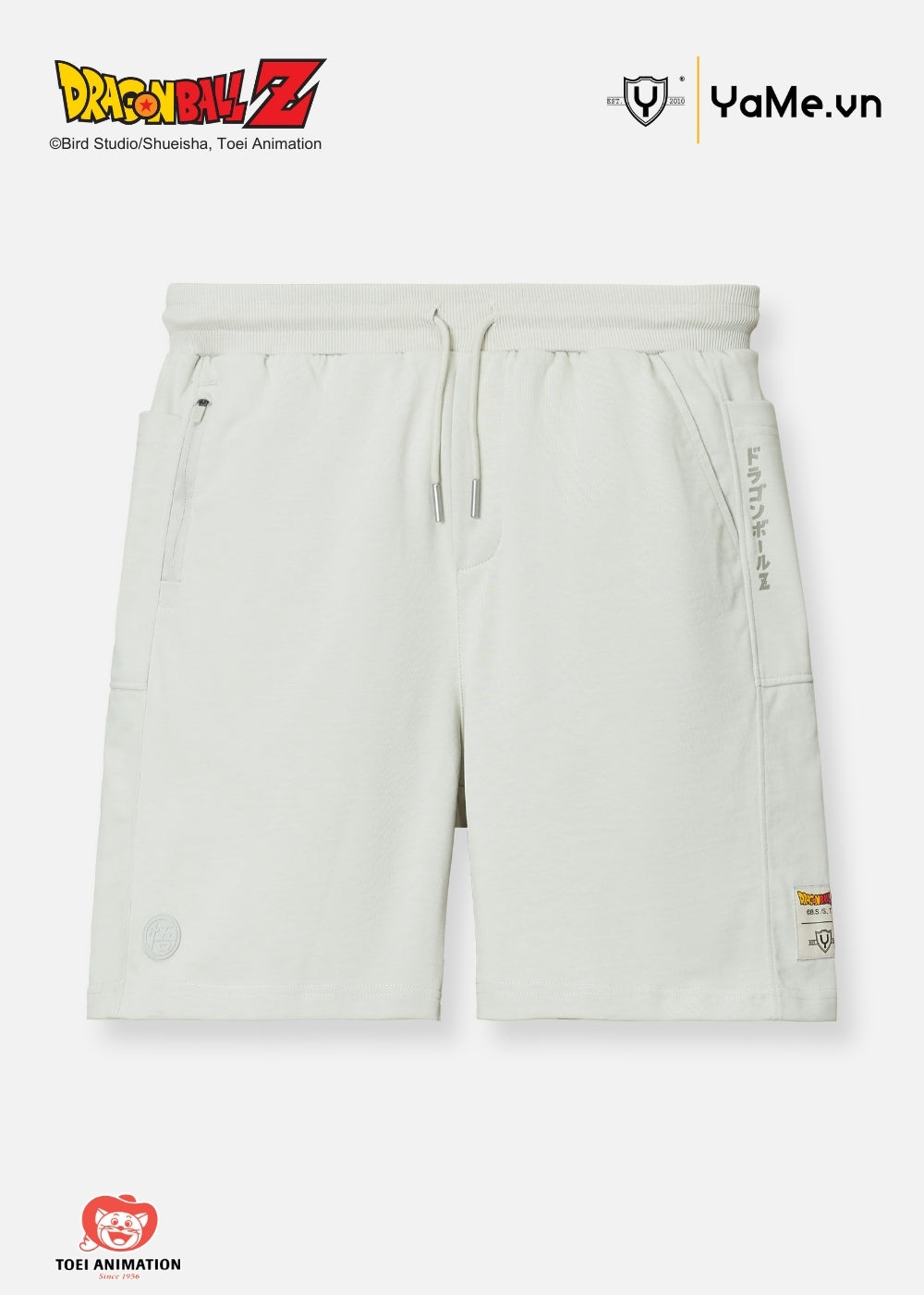 Quần Short Thun Cotton Single Dragon Ball Z 25 Xám Nhạt