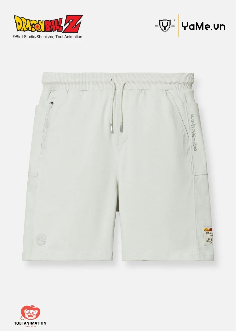 Quần Short Thun Cotton Single Dragon Ball Z 25 Xám Nhạt - YaMe.vn