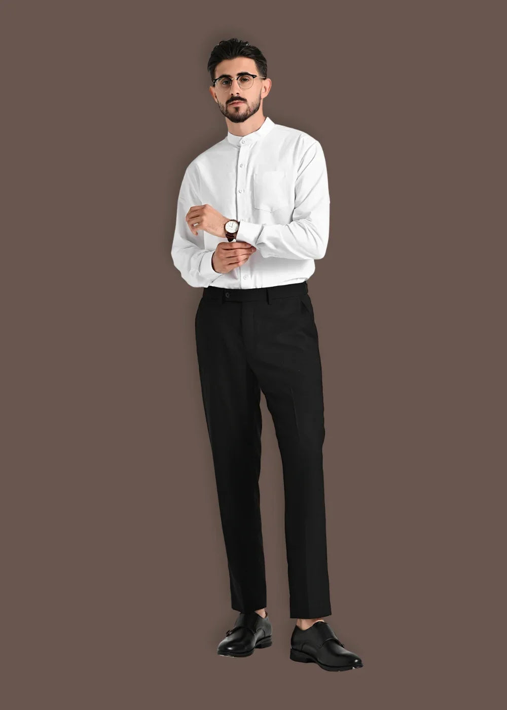 Áo Sơ Mi Tay Dài Slubbed Bamboo The CEO 009 Trắng - YaMe.vn