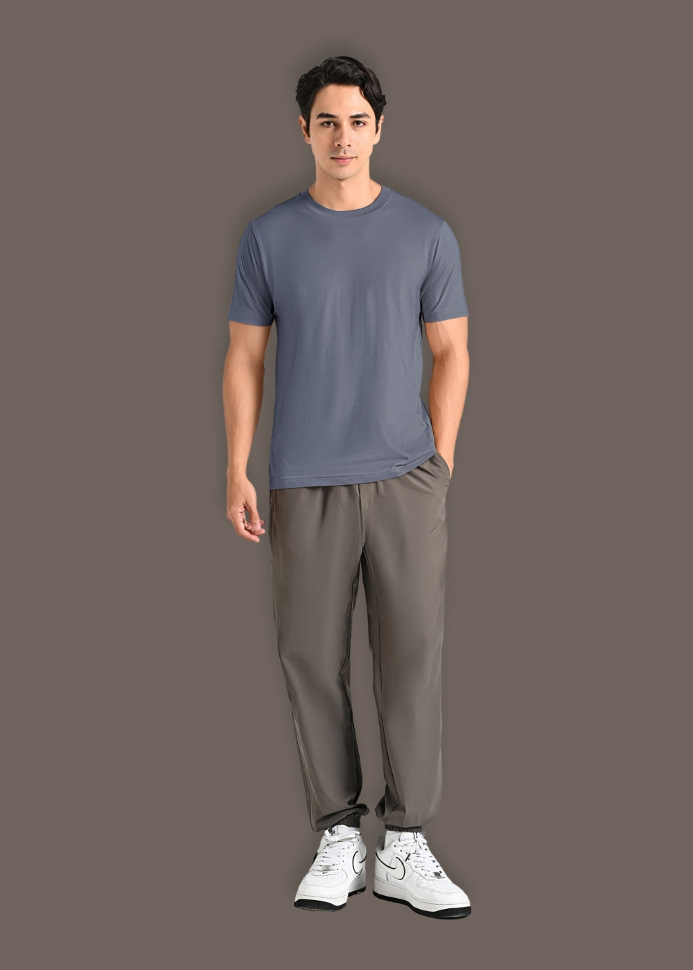 Áo Thun Slim Fit Co Giãn Non Branded 47 Xám