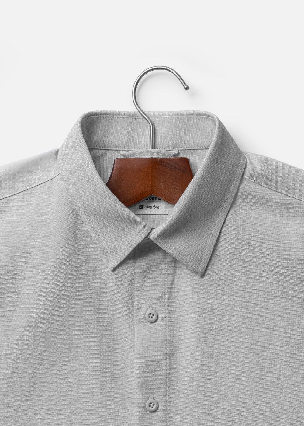 Áo Sơ Mi Tay Ngắn Thoáng Khí Ít Nhăn The Weekend 029 Xám - YaMe.vn