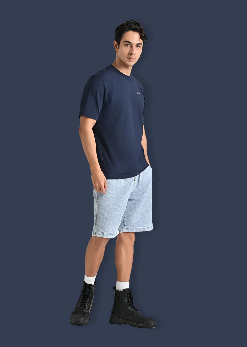 Áo Thun Supima Cotton Thượng Hạng The Minimalist 014 Xanh Dương Đậm - YaMe.vn