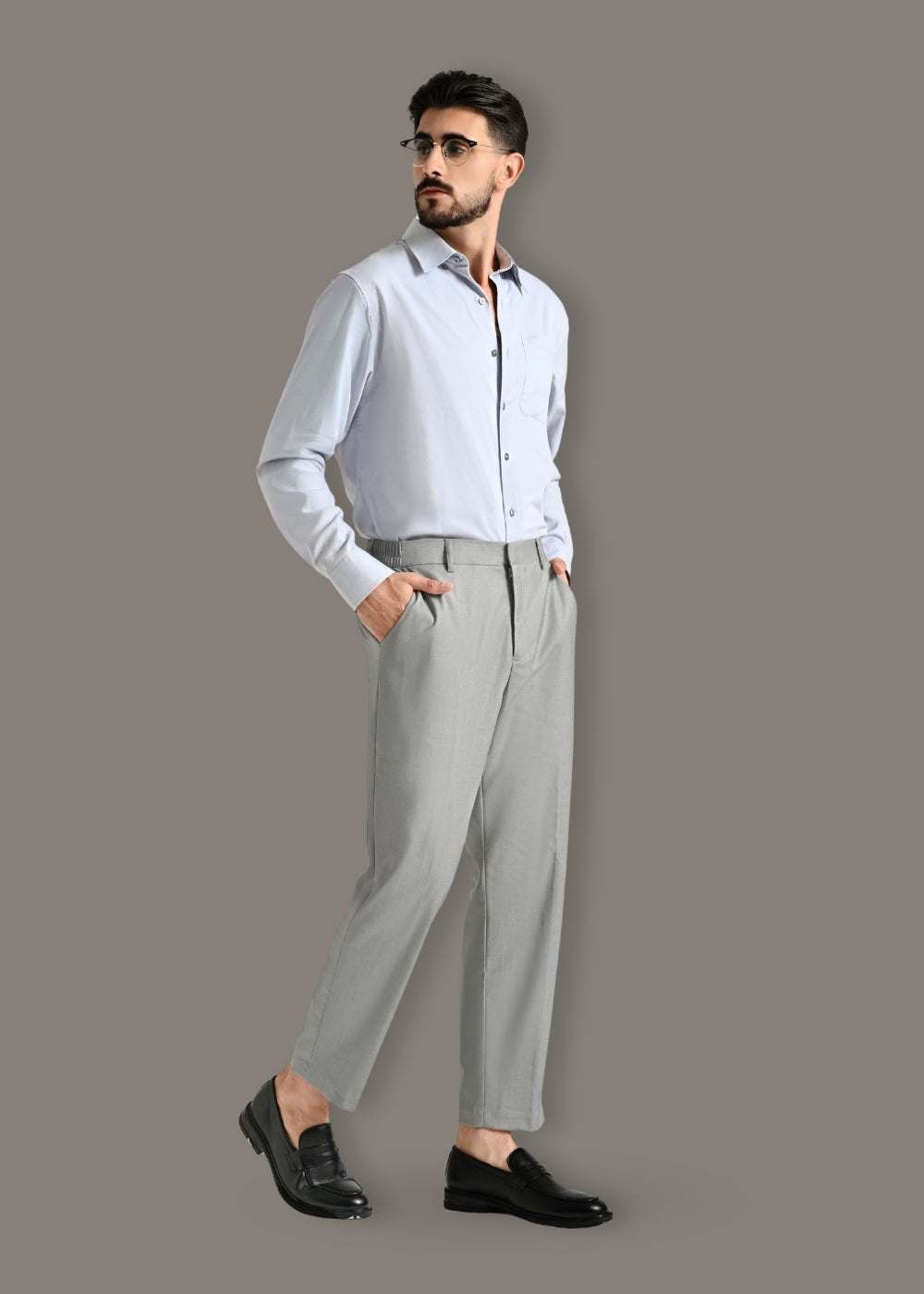 Áo Sơ Mi Tay Dài OXFORD Mềm Mát Ít Nhăn The Worker 006 Xám Nhạt