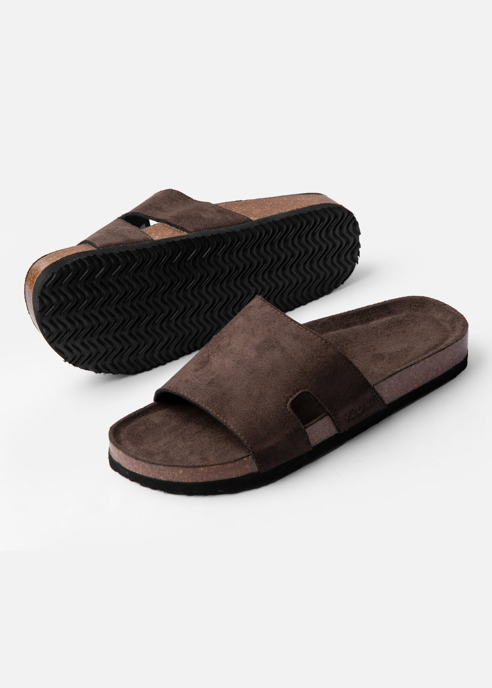 Dép Đế Trấu Slide Slipper Vải Giả Da Mềm #Y2010 A005 Nâu Đậm