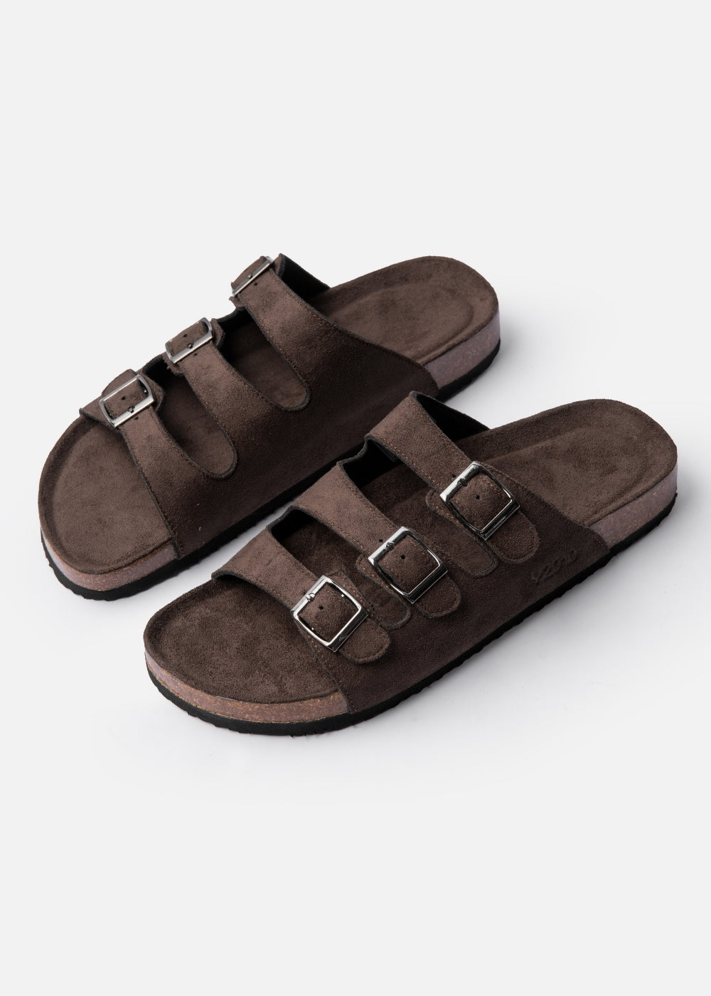 Dép Đế Trấu Multi-strap Slides Vải Giả Da Mềm #Y2010 A006 Nâu Đậm