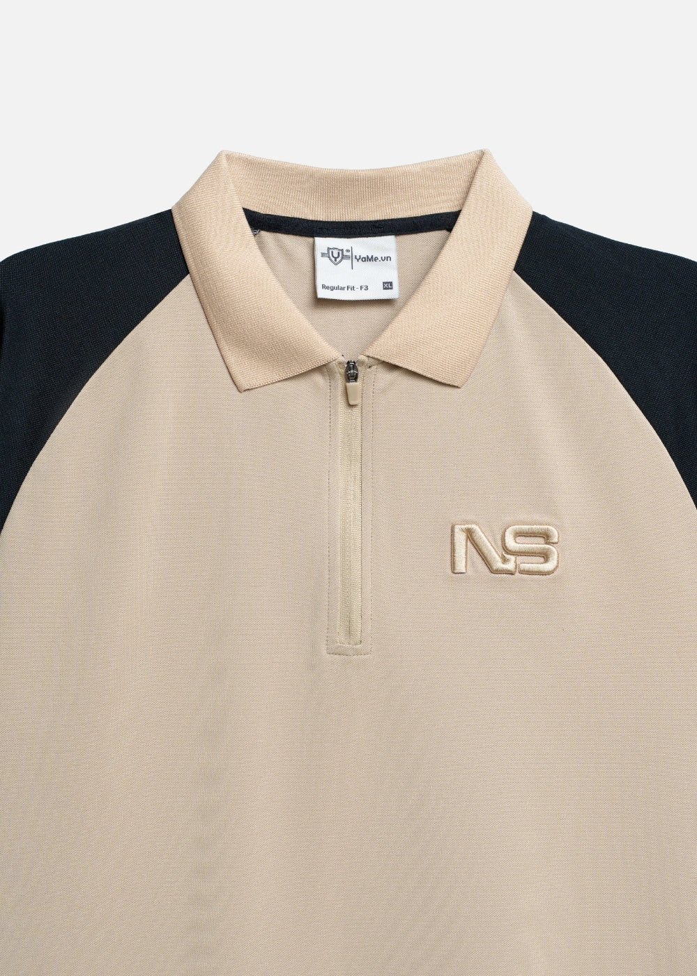 Áo Polo Raglan Pique Co Giãn No Style M218 Kem Đen